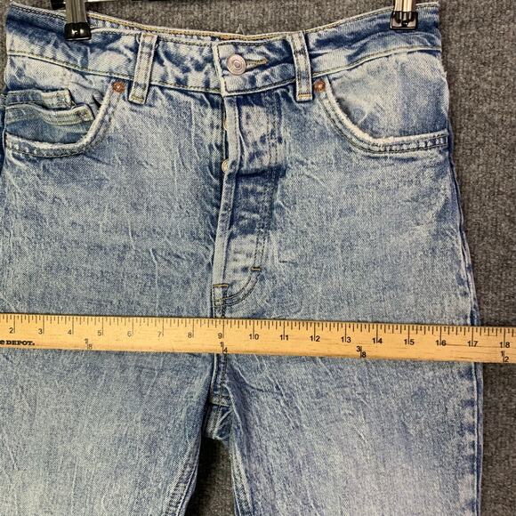 Free People We The Free Light wash Slim Button Fy Jeans Raw Hem Sz 26 - Picture 5 of 11